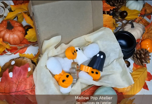 Coffret surprise automnal Mallow Pop Atelier contenant 8 à 10 fondants parfumés artisanaux