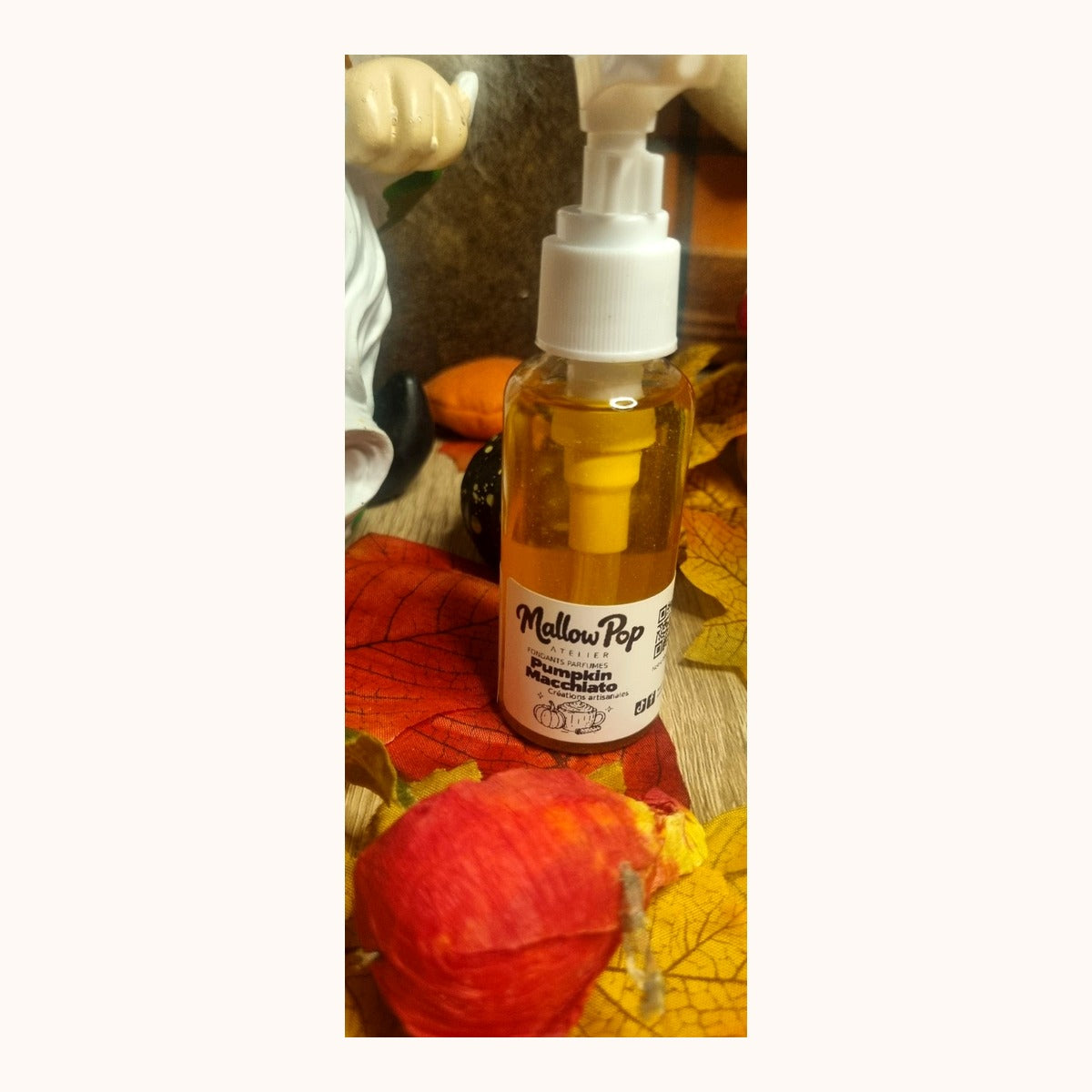 Photographie réelle du flacon Shake & Pop pumpkin macchiato – Mallow Pop Atelier
